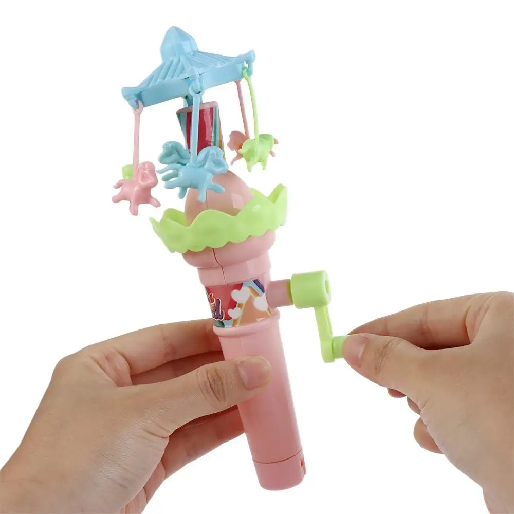 أضواء LED ممتعة آلية تروس متوهجة دوارة مكرنك يدويًا مرحًا مستديرًا من البلاستيك الدائري للأطفال #4