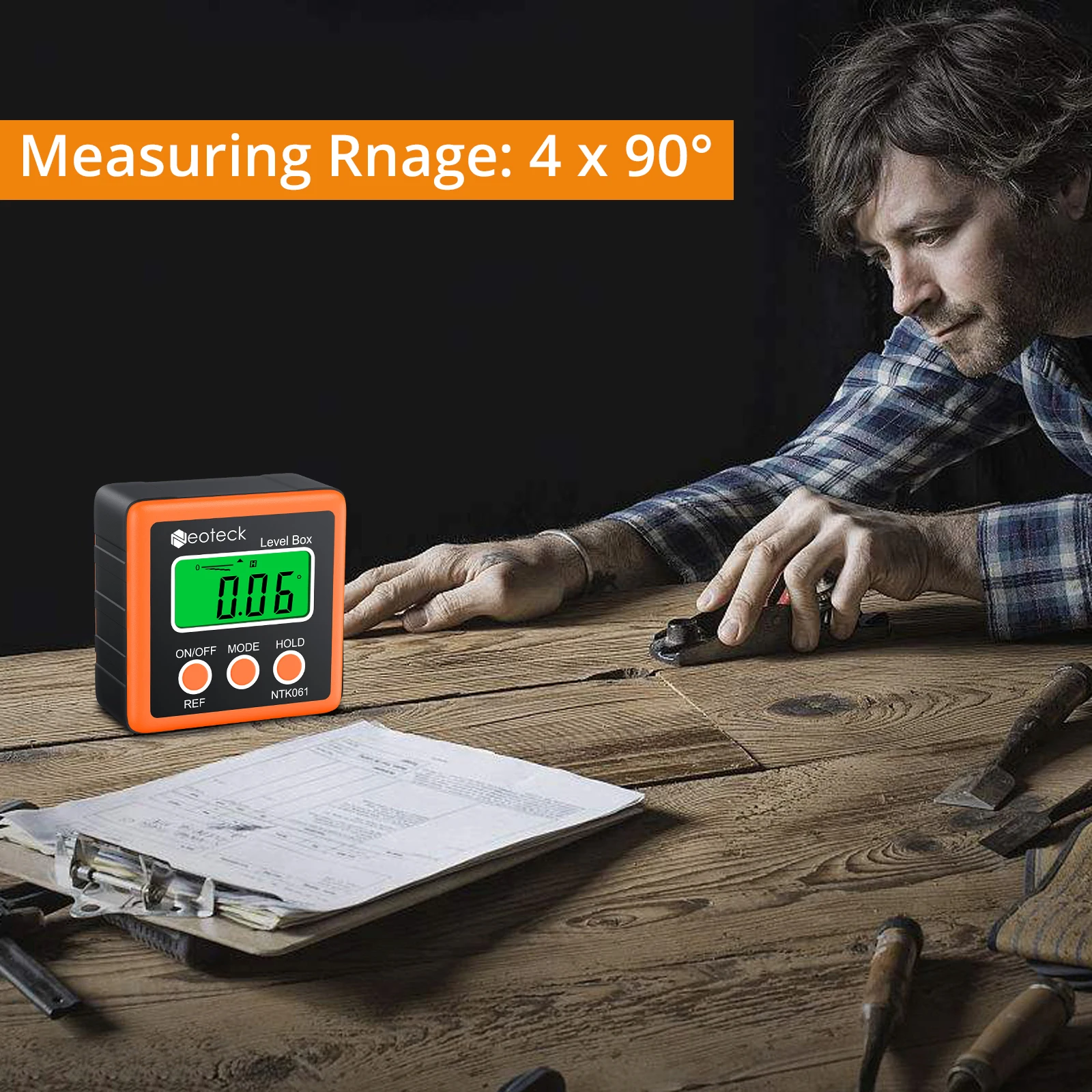 Imagem -06 - Digital Angle Gauge Transferidor Inclinômetro Bevel Box Medição Angle Finder Bolsa Poderoso Built-in Ímãs 360 Graus