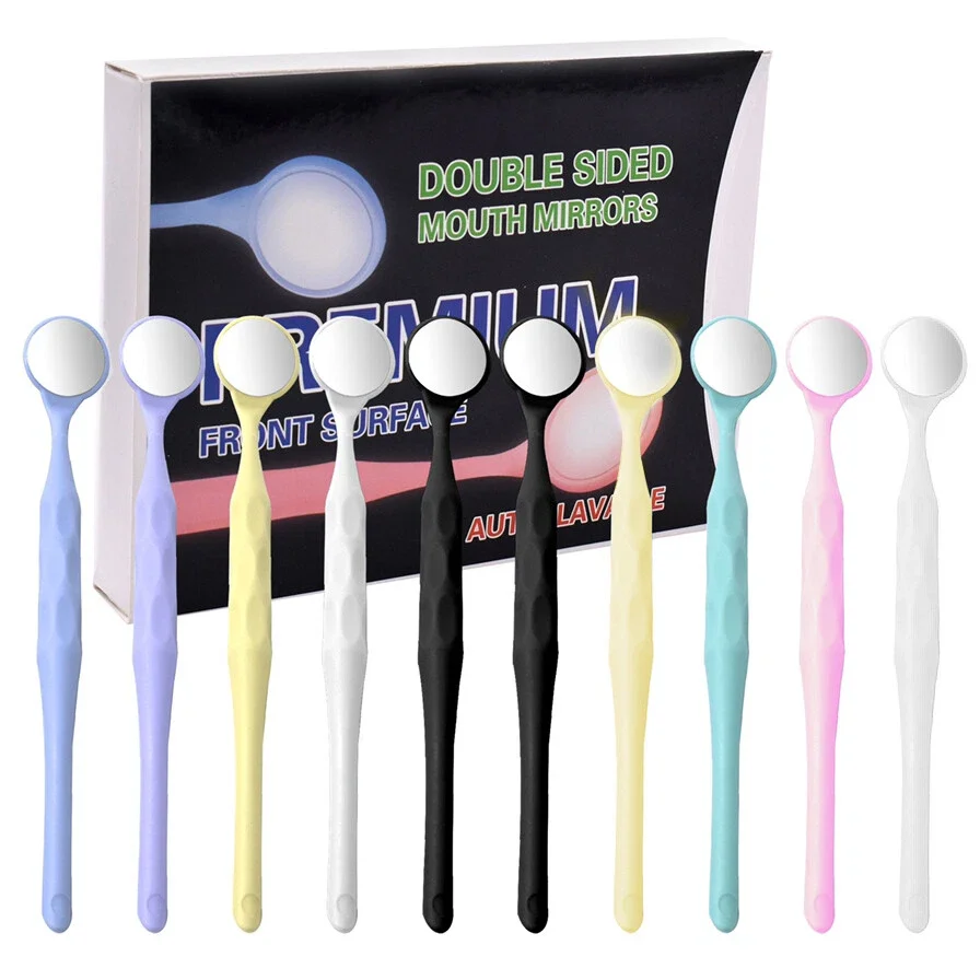 DENTAL Rhodium Mouth Mirrors 10 ASSORTMENT Odontoscope Front Surface Anti-fog