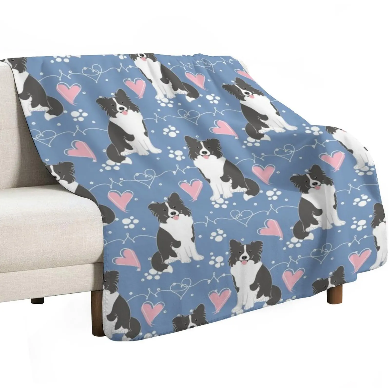 LOVE Border Collie - Black and White 3 Throw Blanket sofa bed Single cosplay anime Multi-Purpose Blankets