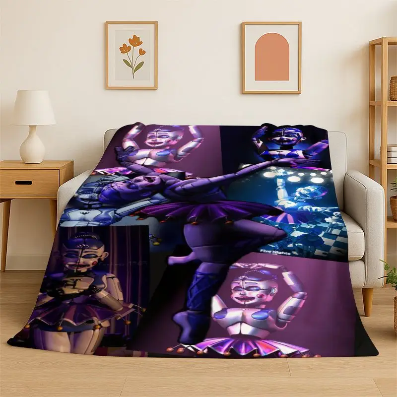 Horror Game F-FNAF Freddy Soft Flannel Throw Blanket,Warm Cozy Blanket for Bed,Couch,Sofa,Bedroom,Living Room,Travel,Picnic