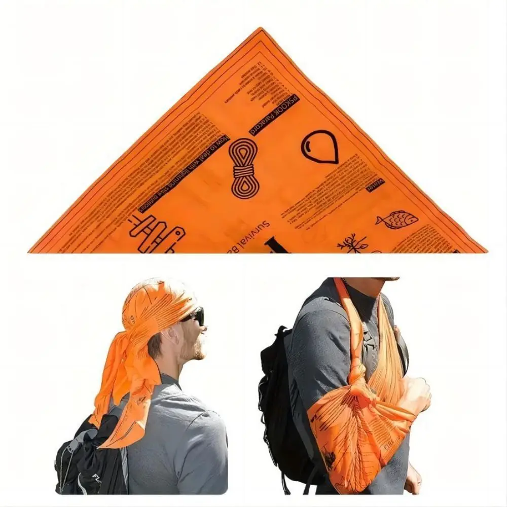 Cycling Riding Square Survival Scarf Neck Protection Headband Camping Bandana Survival Guide Versatile Hiking Scarves Men Women