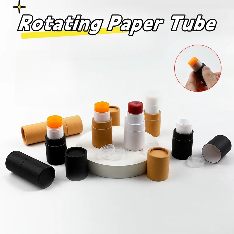 5g Kraft Paper Tube Rotating Lipstick Cardboard Tube White Black Deodorant Empty Packaging Tubes