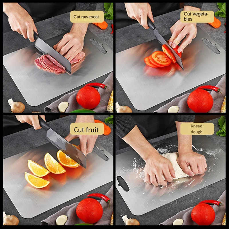 

A69P-Titanium Alloy Cutting Board, Suitable For Home Kitchen Cooking, Outdoor Camping, Hiking And Backpacking.