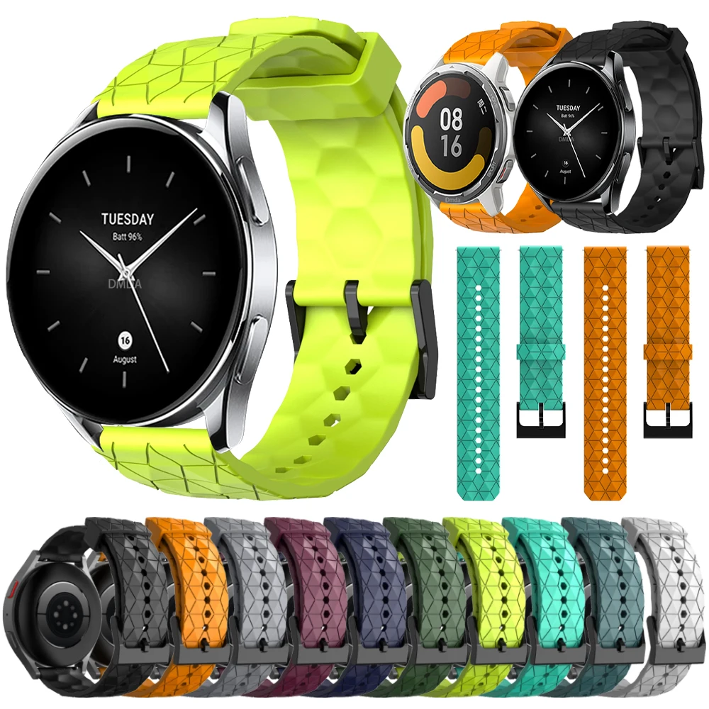 Sports Football-Pattern Strap For Xiaomi Watch Color 2 Band Xiaomi Mi Watch S2 S1 Pro Watchband Belt Silicone 20/22mm Accessorie