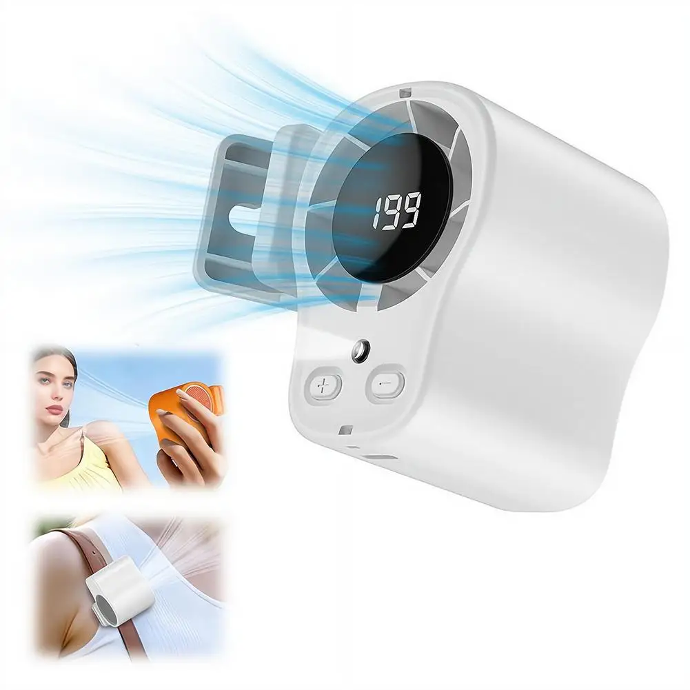 Portable Mini Clip Fan USB Rechargeable Waist Mount Lighting Fan Hands-Free For Daily Outdoor Travel Cooling Fan