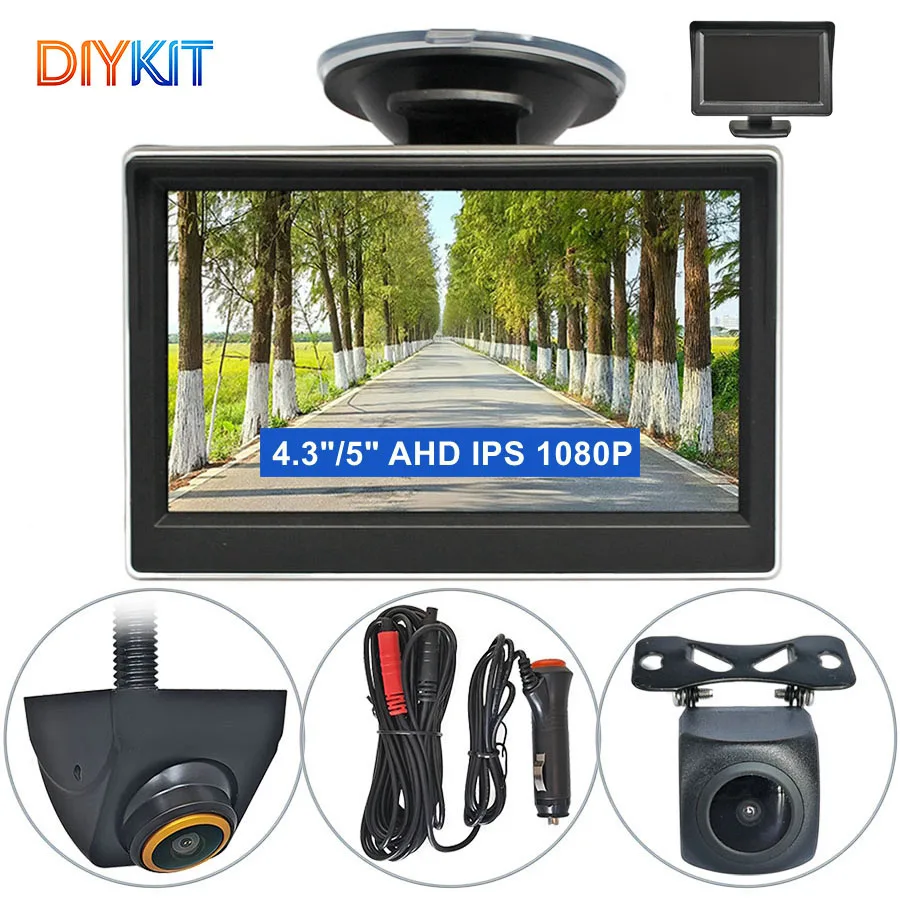 

DIYKIT 4.3"/5inch AHD IPS HD Car Monitor 1080P AHD Starlight Night Vision Rear View Car Camera Waterproof