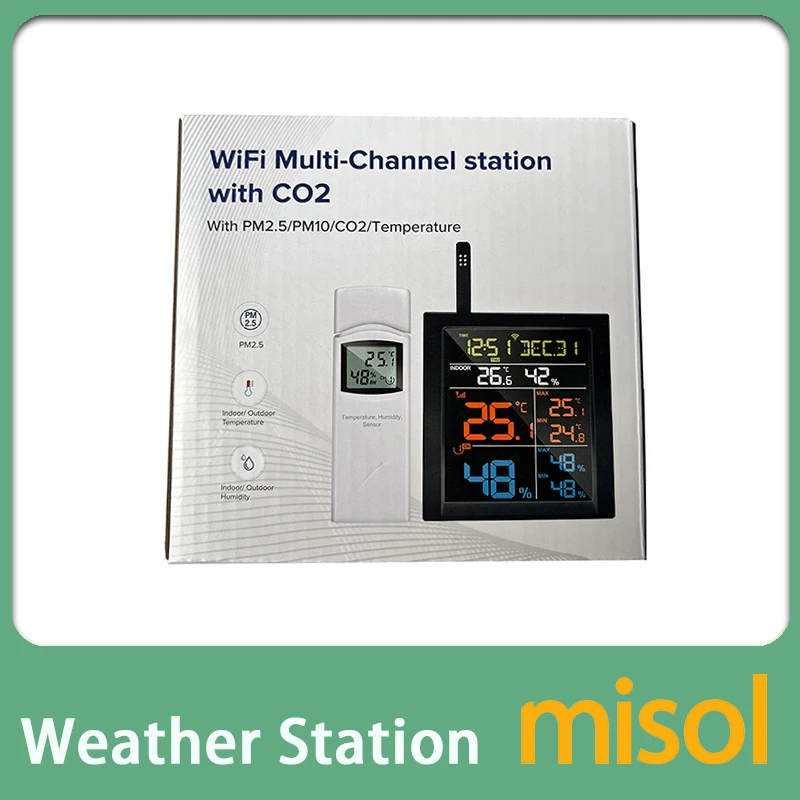 Misol//WN1821 Carbon Dioxide Detection Temperature Humidity CO2, Weather Station