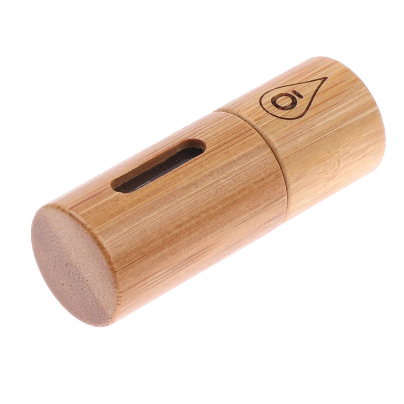 Bouteille à bille roulante en bois de bambou naturel avec fenêtre, bouteille à rouleaux, tampon d\'huile essentielle, nouilles, 3ml