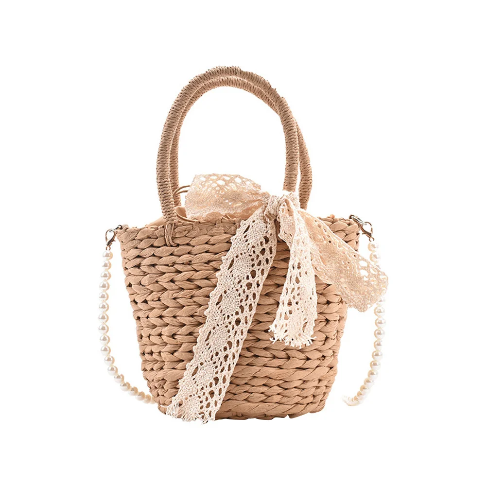 1Pcs Stylish Woman Straw Bag Unique Creative Travel Messenger Tote Beach Party Handbag Straw Woven Bag Travel Handbag