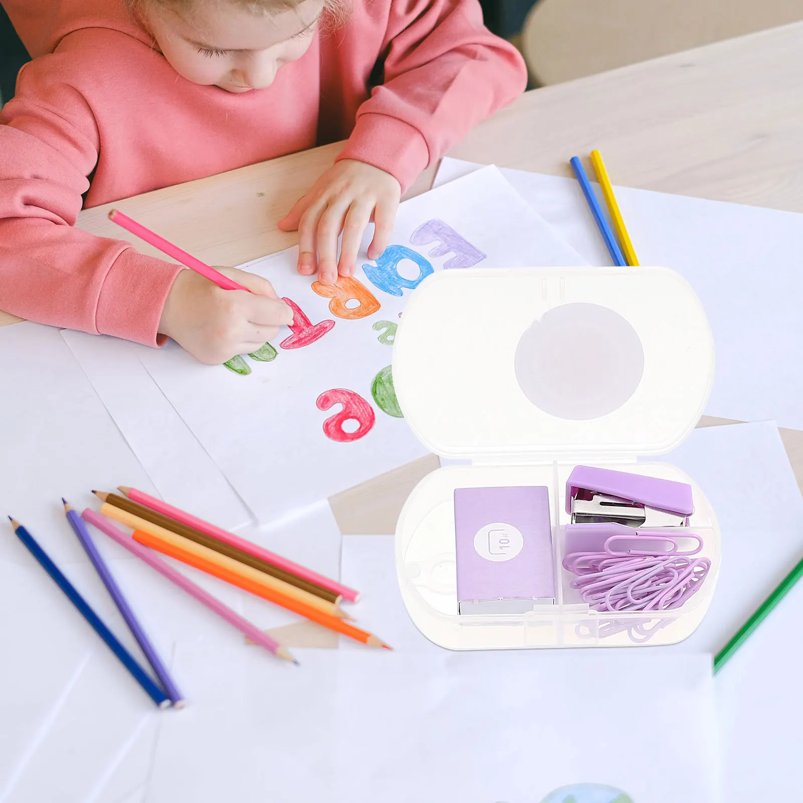 3 set Stapler Staple Clips Kit Office Binding Supplies Student Stationery Multi-Use Paper Fastener Set For Home School Work