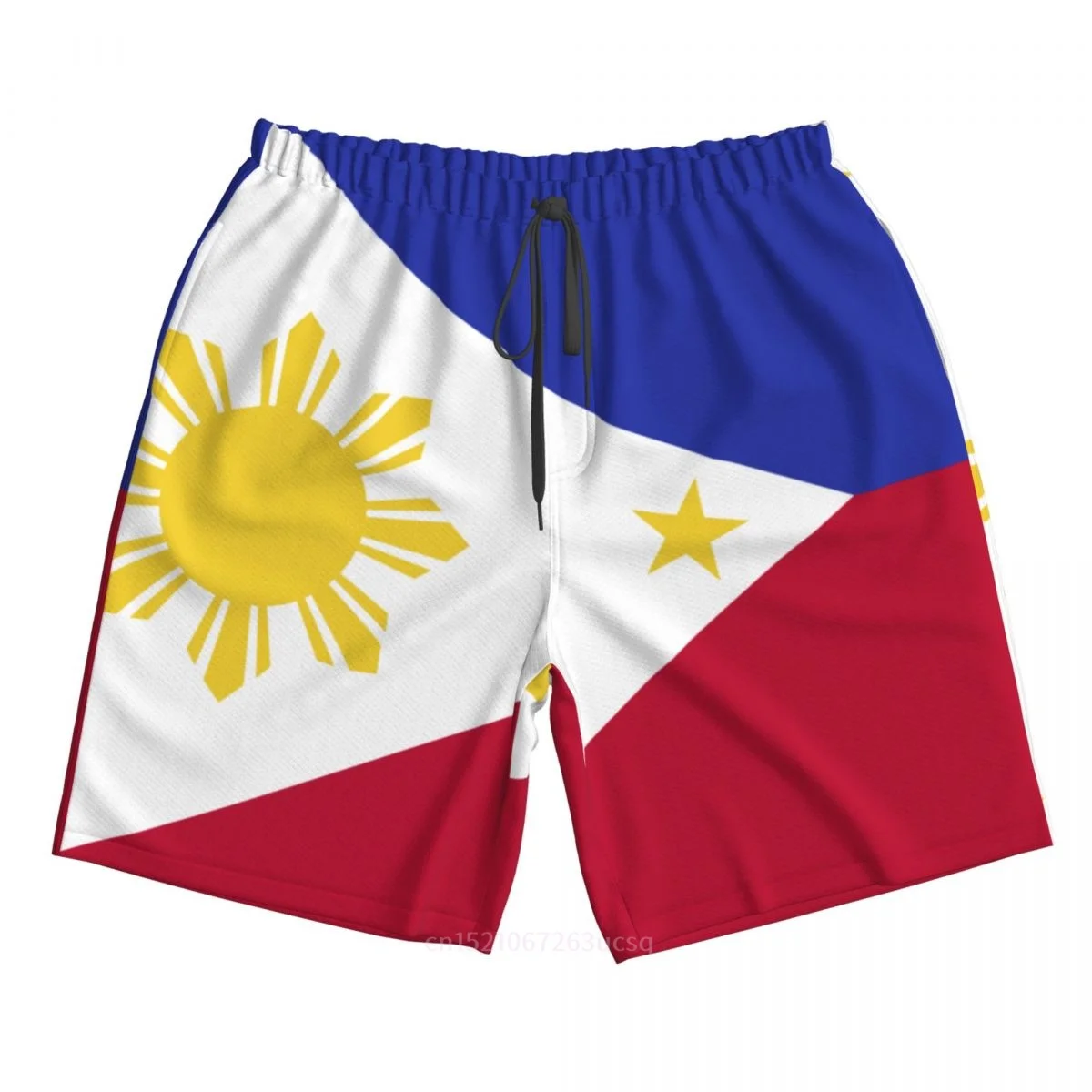 2023 Summer Polyester Philippines Country Flag 3D Printed Men's Board Shorts Beach Pocket Running Summer Pants