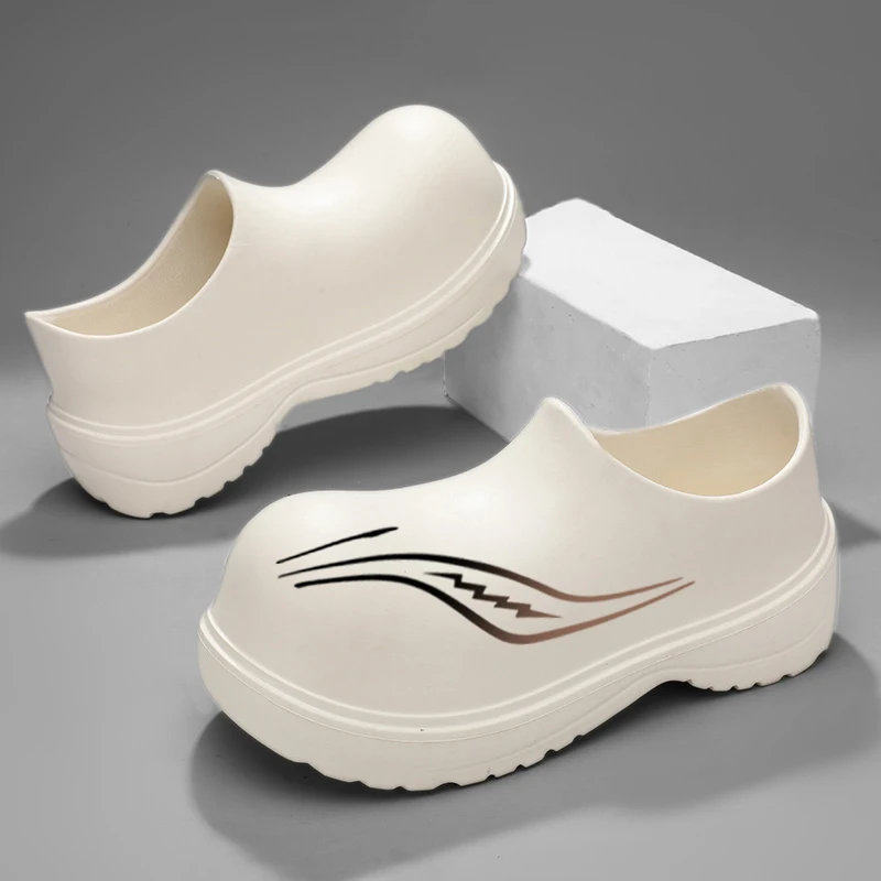 

Мужские сандалии, новые мужские противоскользящие туфли для поваров, рабочая обувь, водонепроницаемые модные садовые туфли, сабо для пляжа, размер 36-45