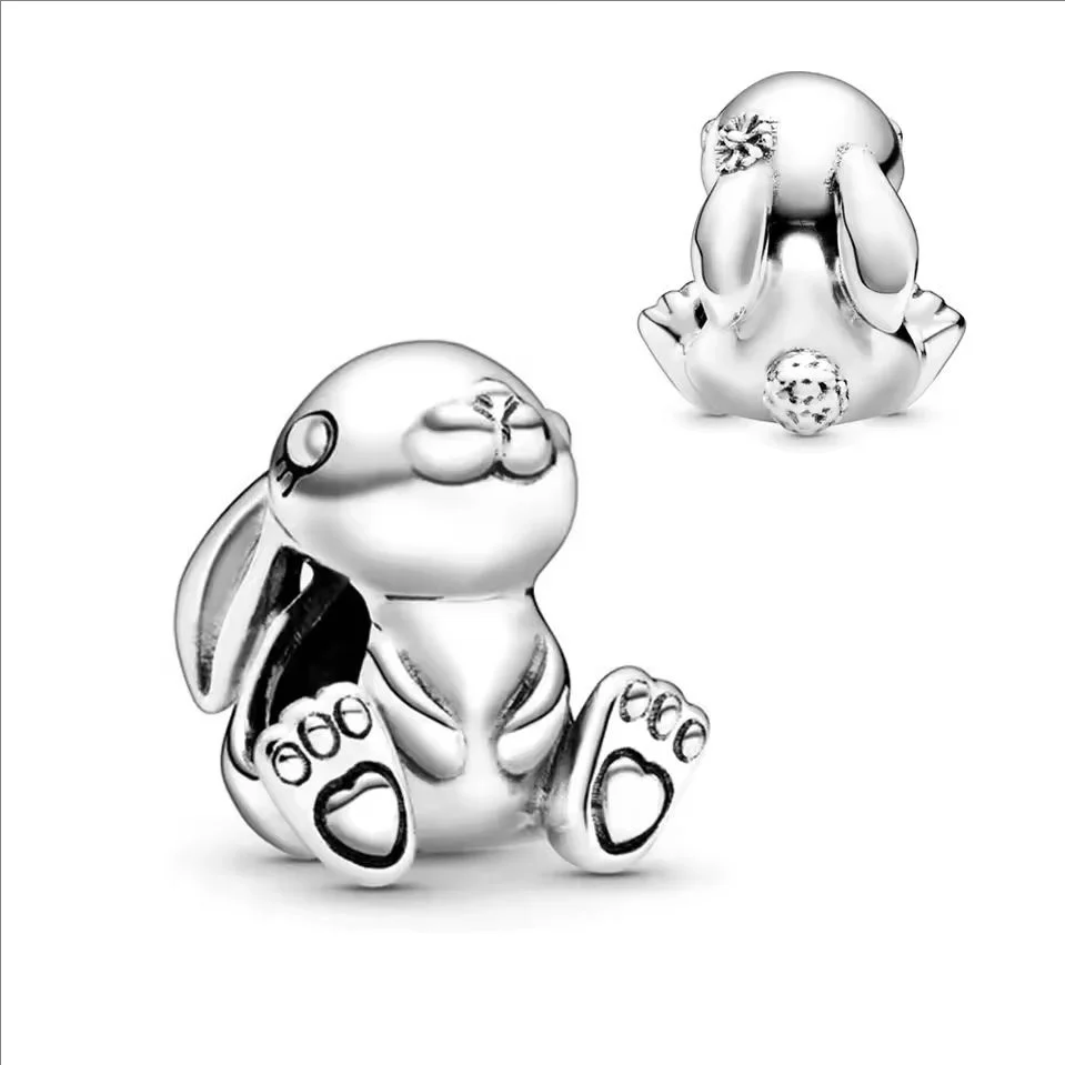 

DIY Women Jewelry Gifts Fine Cute Rabbit Pet Nini Charm Beads Fit Original 925 Silver Pan Snake Bracelets Necklace Accessories