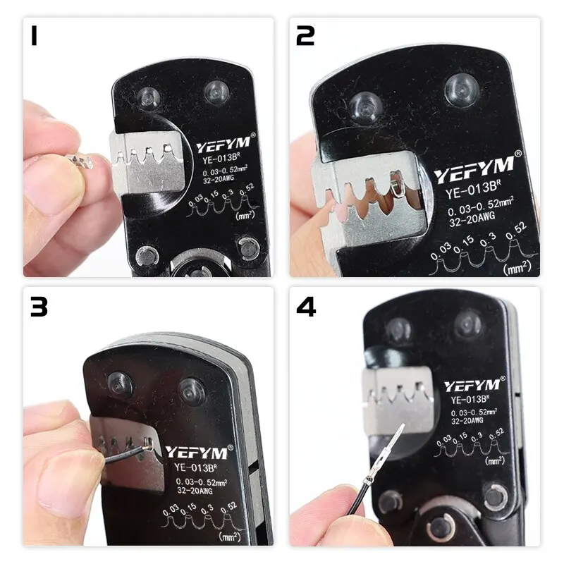 Micro Connector Crimping Tool YE-013BR For XH2.54/PH2.0/ZH1.5 D-Sub,Open Barrel Suits Molex,JST Pliers 0.03-0.5mm²/32-20AWG