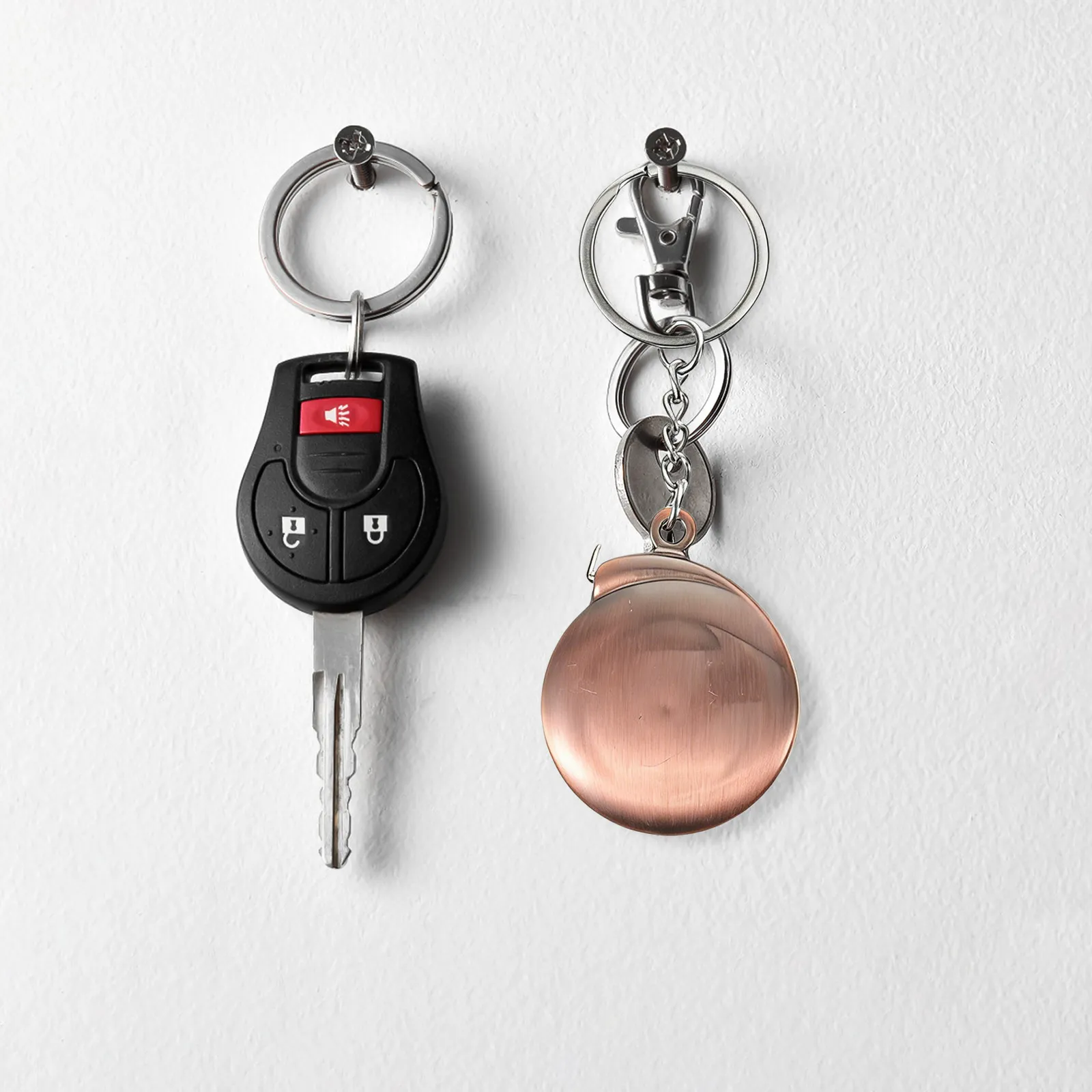 3Pcs Mini Retractable Measuring Tape Keychain Small Metal Ruler Portable Compact Tool for Fabric Sewing Craft Home Office Use