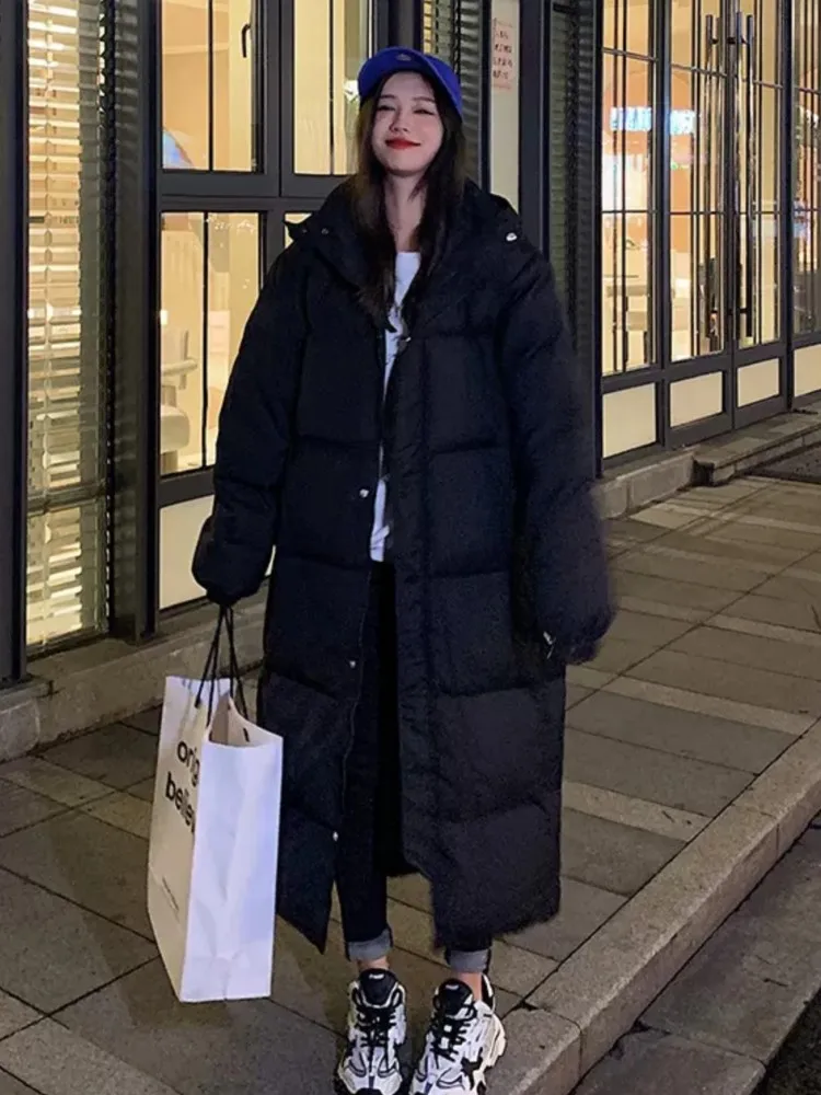 ผู้หญิงเกาหลีฤดูหนาวยาวลงเสื้อแฟชั่นหนาHooded WARM Parkas Coat Casual Homecomingเสื้อผ้าOuterwears