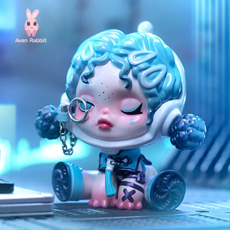 Skullpanda cidade da noite caixa cega brinquedos caixa mistério caja misteriosa surpresa figura de ação bonito modelo menina presente aniversário