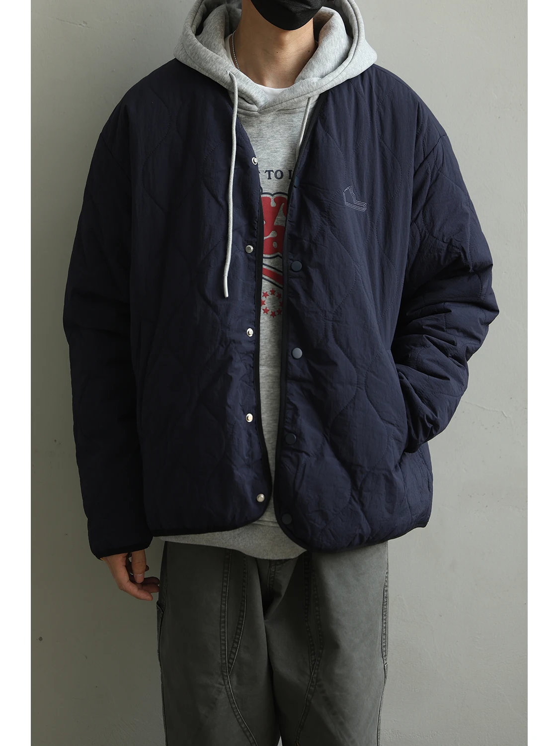 

Retro Japanese Sle Pure Color Diamond Pattern Cotton Jaet Coat ex Winter New Faion Brand Couple Cotton Clothing