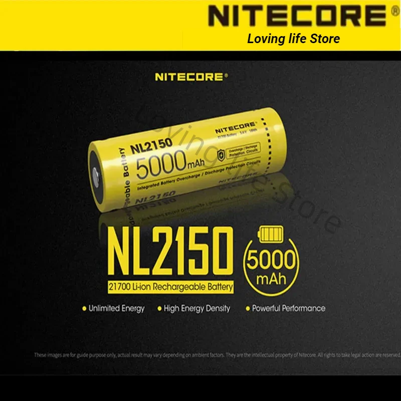 Nitecore Battery NL2150 Lithium Battery 21700 Battery 5000mA CE and ROHS Certified