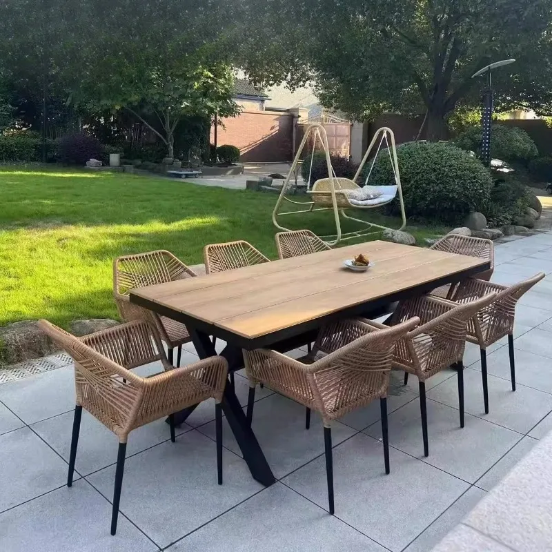 

Outdoor chair courtyard combination, outdoor terrace rattan leisure chair