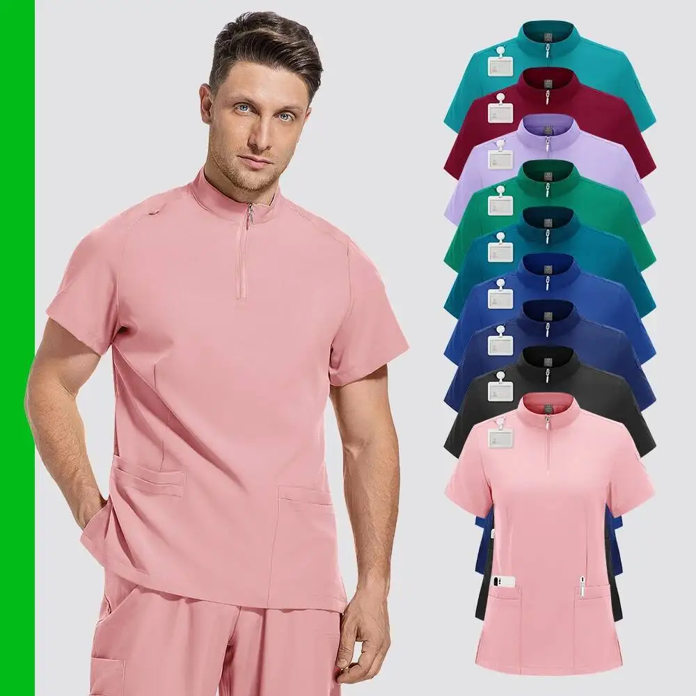 病院医療ユニフォーム Vネック医師看護師作業服手術スクラブセット歯科咽頭作業服半袖スーツ