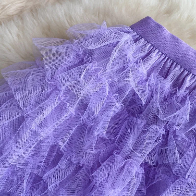 New Women's Elegant Pleated Mesh Skirts 2026 Spring Summer Trend Fashion A-line High Waist Long Skirt