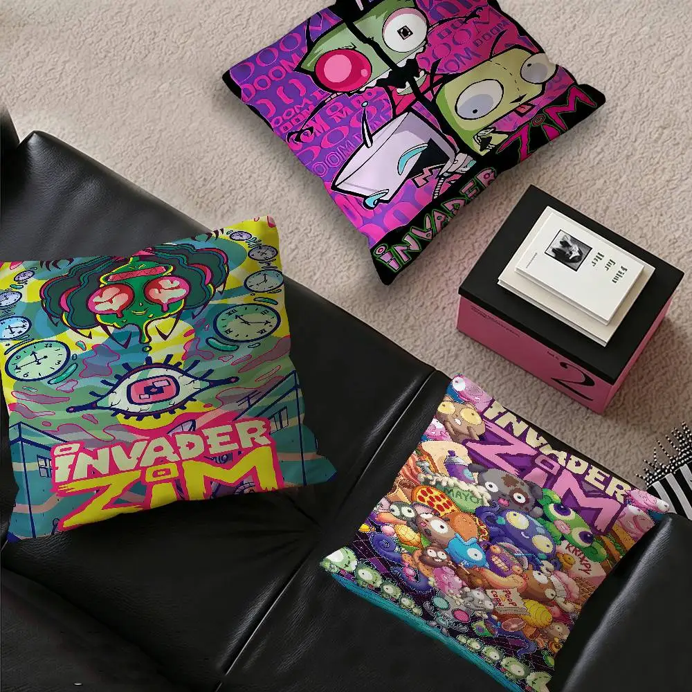 I-Invader Z-Zim Cartoon Pillow Gift Home Office Decoration Pillow Bedroom Sofa Car Cushion CoverPillow Case