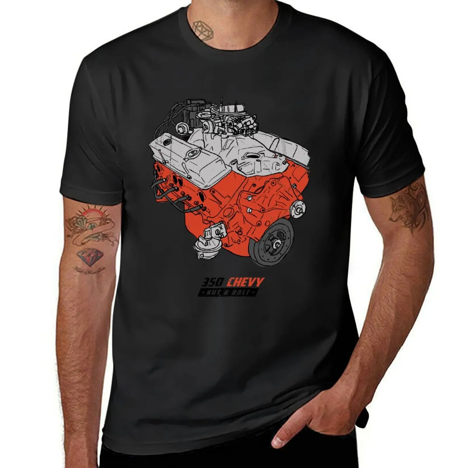 350 V8 GM Muscle Car Engine T-Shirt plus sizes kawaii clothes oversized Men\'s t-shirt