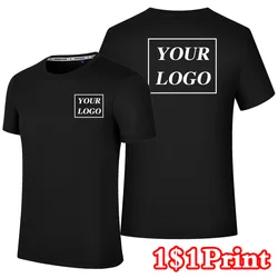 Camiseta masculina e feminina de secagem rápida, impressão de logotipo personalizado, bordado Team Sportswear, camisa corrida, verão