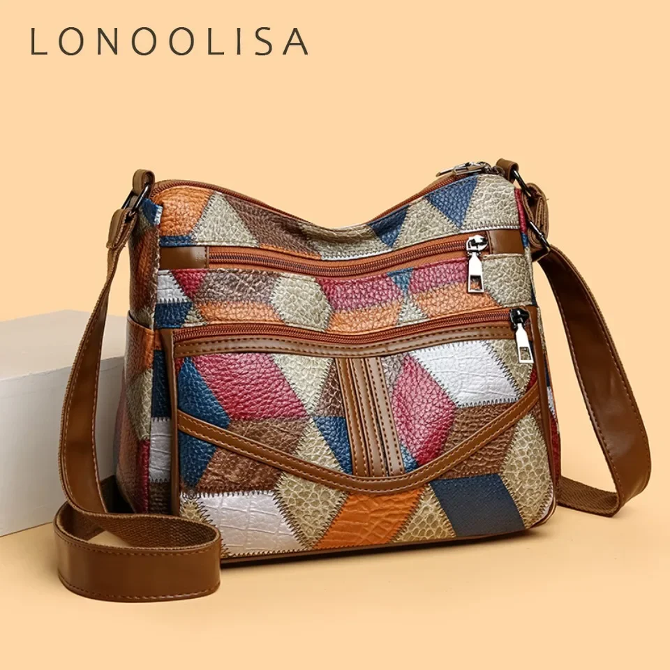 

High-capacity Vintage Underarm Shoulder Bags PU leather for Women Simple Style Female Bag Purse Colorful Leather Armpit Handbag