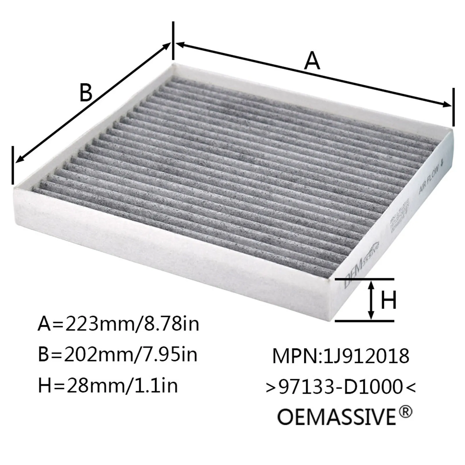 Engine Cabin Pollen Air Filter For Hyundai Tucson TL Kia Sportage QL 2016 2017 2018 2019 2020 2021 2022 28113-D3300 97133-D1000