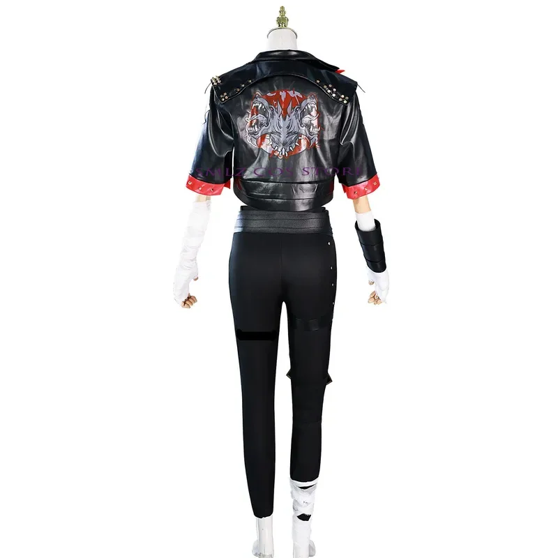 

CyArcane 2 Vi Косплей Игра LoL Костюм Парик Vi Черное кожаное пальто Униформа Костюм Хэллоуин Карнавальная вечеринка Играть Ролевая одежда для женщин