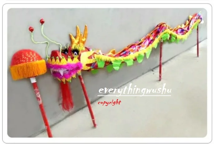 Kids Dragon Dance Performance Costume Complete Set Festival Parade Props Equipment