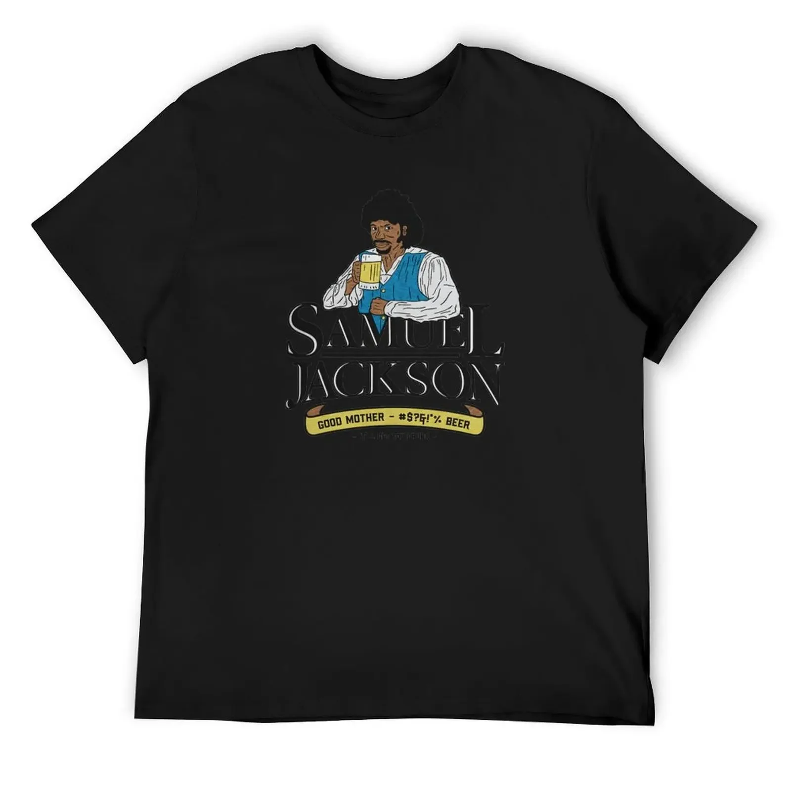 

SAMUEL JACKSON BEER T-Shirt sublime Aesthetic clothing plain Men's clothing