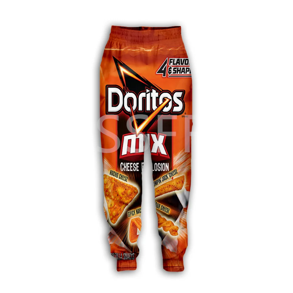 NewFashion Foods Potato Chips Candy Sauce Chocolate Snacks 3DPrint Unisex Streetwear Funny Casual Sweatpants Jogger Trousers X5