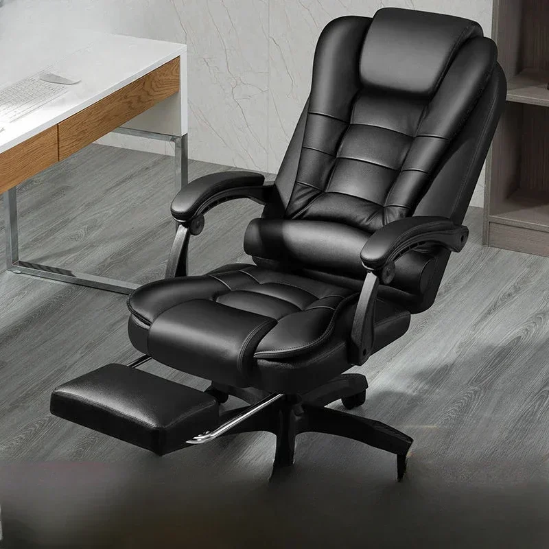 

Tall Comfortable Black Office Chair Recliner Luxury Leather High Modern Office Chair Gaming Room Furniture