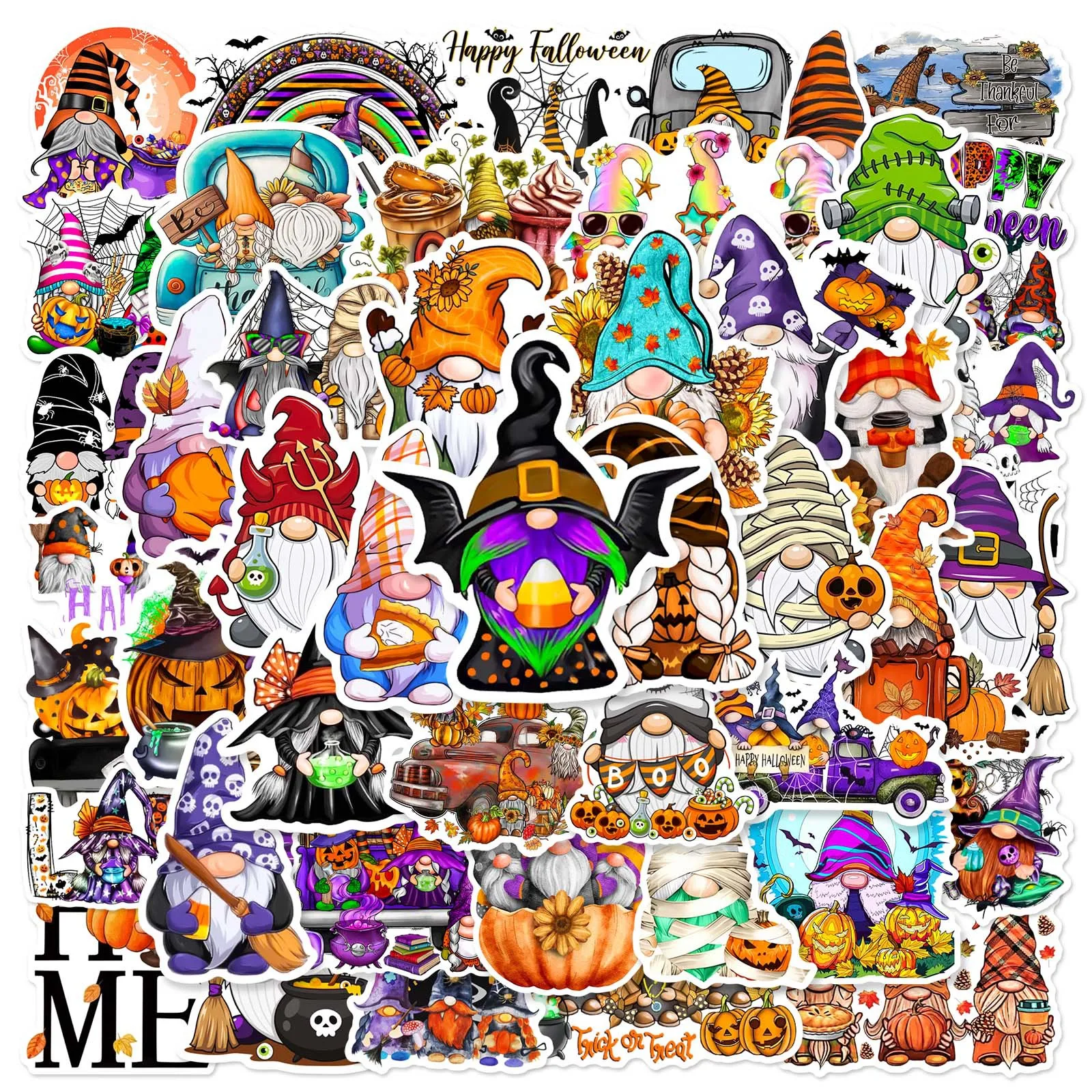 

10/30/50pcs Halloween Dwarf Cartoon Graffiti Sticker Funny Luggage Mobile Laptop Diy Phone Water Cup Tablet Decal Decor Sticker