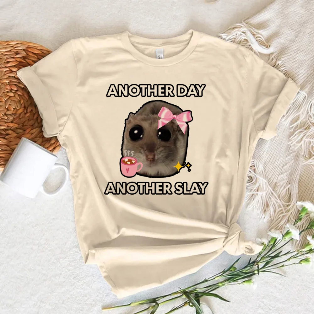 Sad Hamster top women harajuku Tee girl designer anime clothes