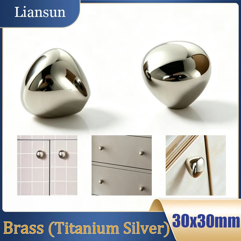 1/2/4/6PCS Titanium Silver Furniture Handle French Luxury Art Cabinet Handle Single Hole Cabinet Wardrobe Handle Home Hardware