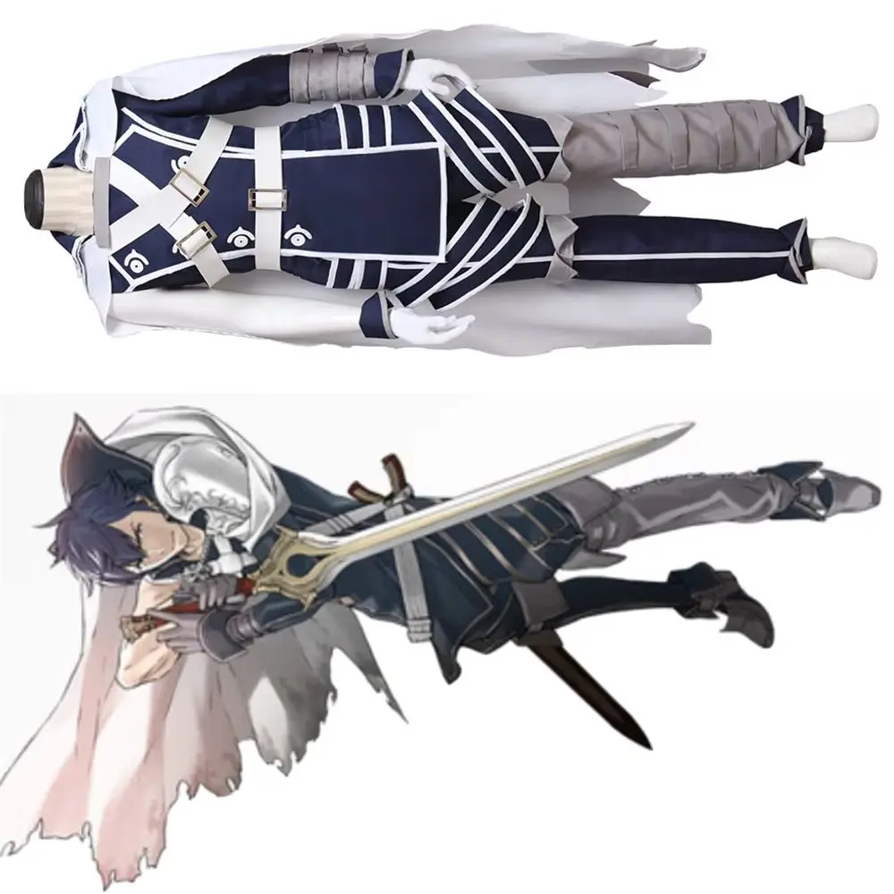 

Game Fire Emblem: Awakening Prince Chrom Cosplay Costume Men Coat Top Pants Suit Halloween Carnival Party Outfit Stage Outfit