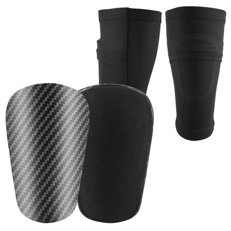 1 Pair Football Shin Pad Wear-Resistant Shock Absorbing Leg Protector Portable Soccer Training Shank Board With Socks