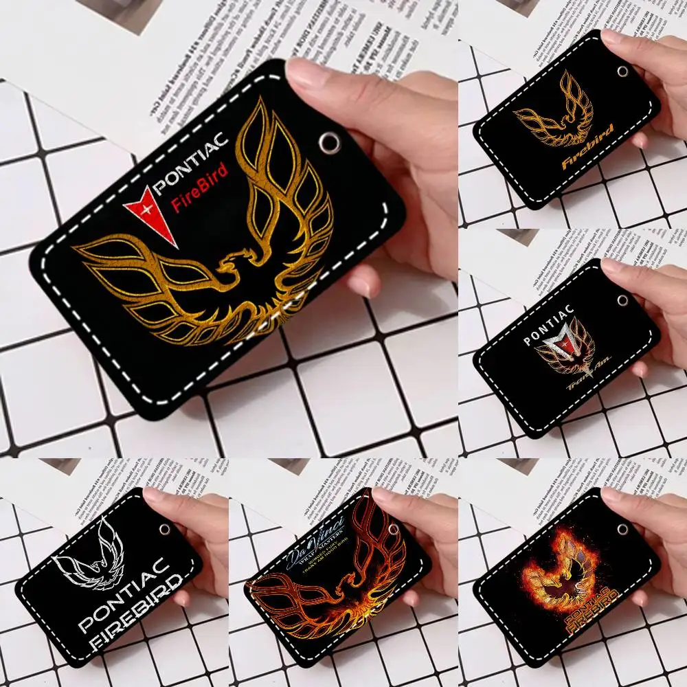 

Pontiac Firebird Trans-Am Card Holde Applicable To Credit Cards Bus Card Soft Leather Rectangular Keychain Protective Cover