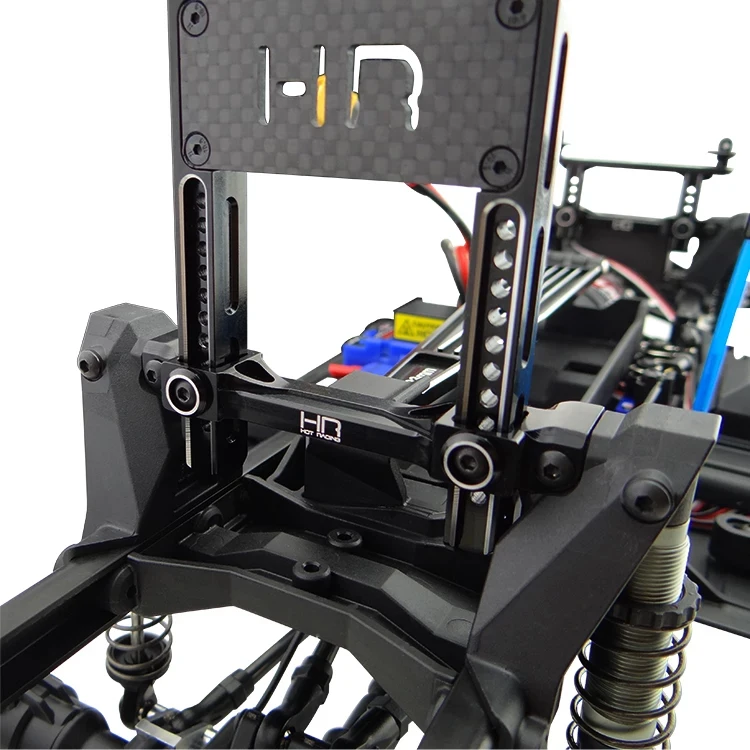 Hot Racing HRATRXF3201 Aluminum Rear Body Mount w/ Graphite Brace for Traxxas TRX-4 (Black)