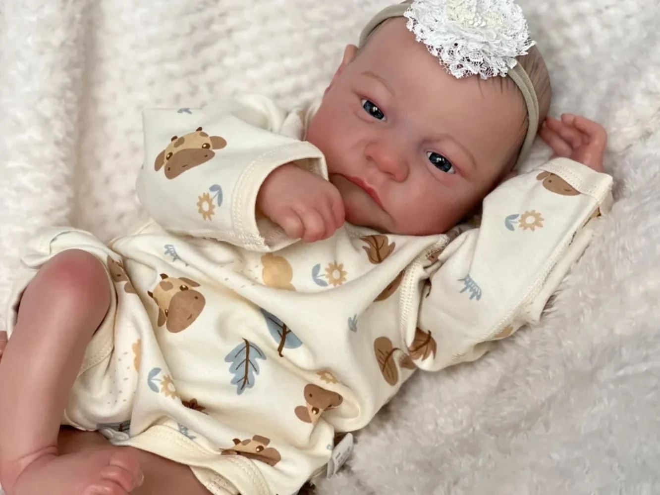 

18inch Reborn Baby Doll Levi Awake Already Painted Newborn Baby Size 3D Skin with Visible Veins Muñeca Bebe Reborn Handmade Doll