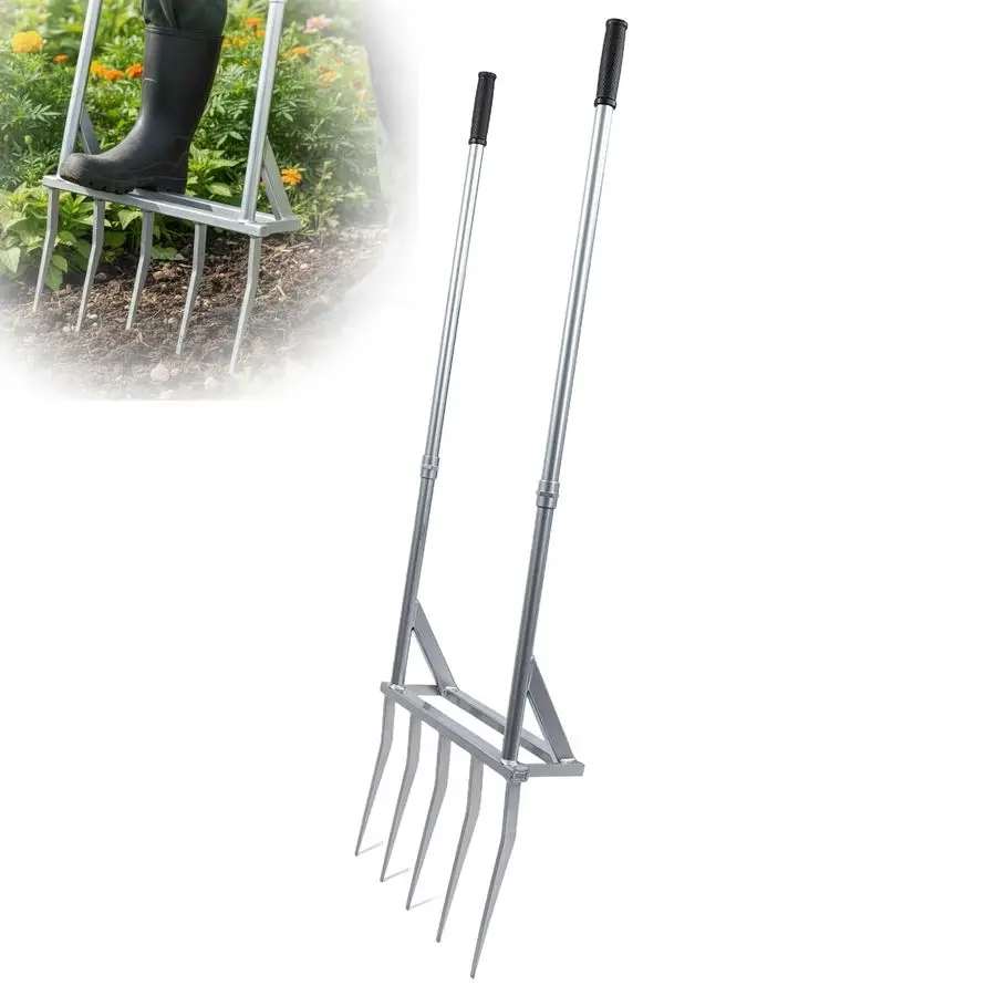 شوكة واسعة للخدمة الشاقة للحديقة مصنوعة بشكل قوي لمتانة دائمة وتخفيف وتهوية التربة الطينية على المزارع وفي الحدائق المنزلية