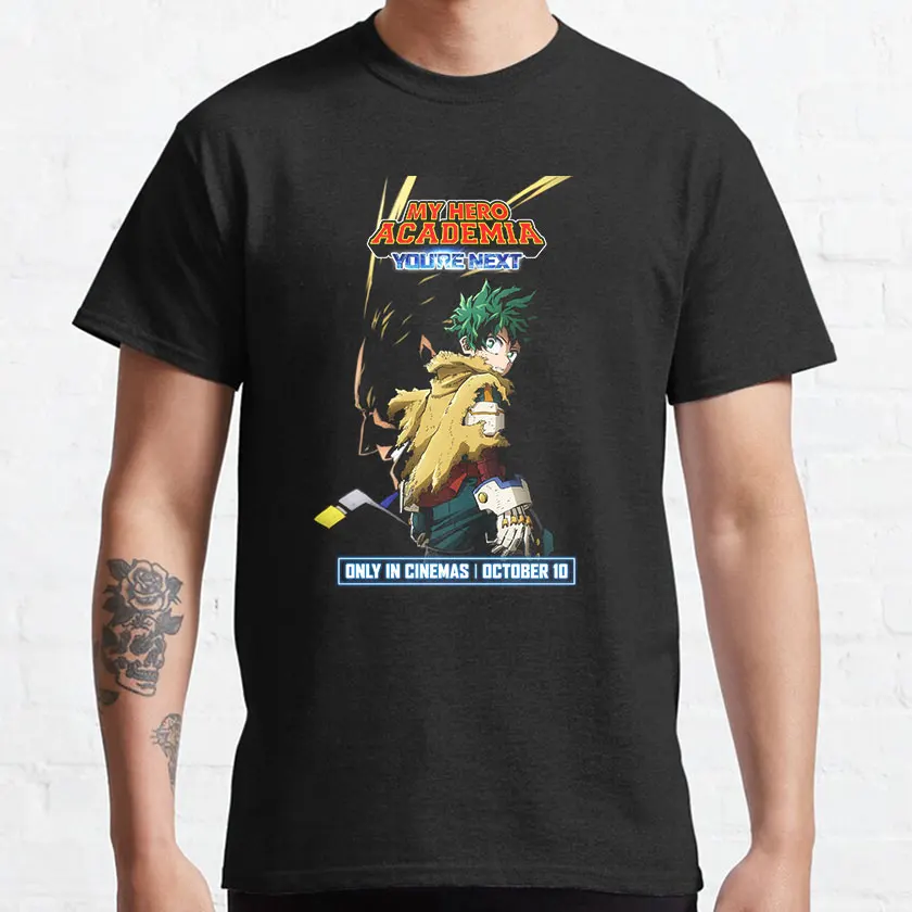 

Manga My Hero Academia You are Next Midoriya Izuku 100% cotton printed Deku anime t shirt for men plus size clothing