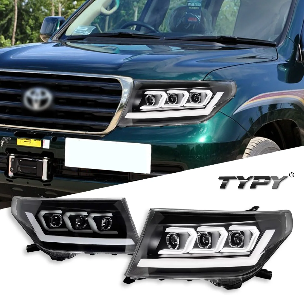

TYPY автомобиль для Toyota Land Cruiser 2007-2015 обновление фар модифицированная новая DRL динамический указатель поворота светодиодная фара авто