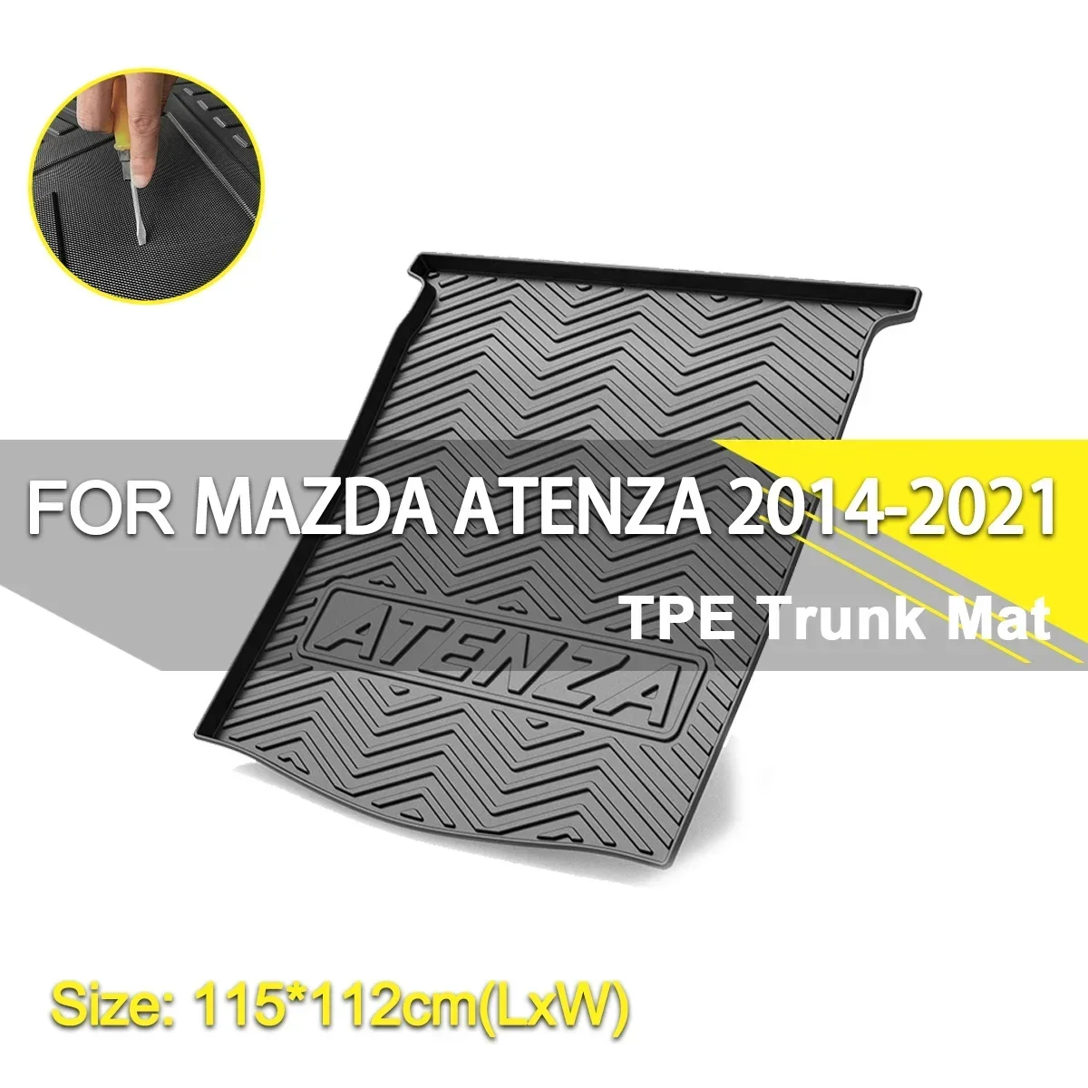 

Car Rear Trunk Cover Mat Waterproof Non-Slip Rubber TPE Cargo Liner Accessories For MAZDA ATENZA 2014-2021