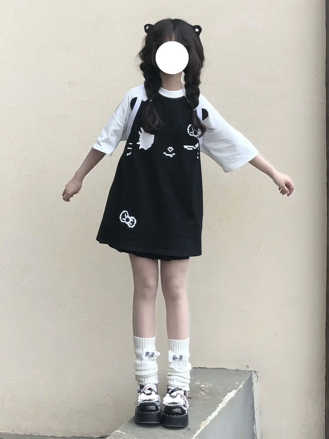 تي شيرتات قصيرة الأكمام للسيدات كورية مستوحاة من القطن مريح وفضفاض مناسب كبير الحجم عصري جمالي برقبة دائرية ملابس غير رسمية للشارع